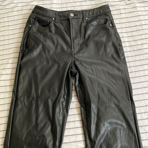 Black leather jeans